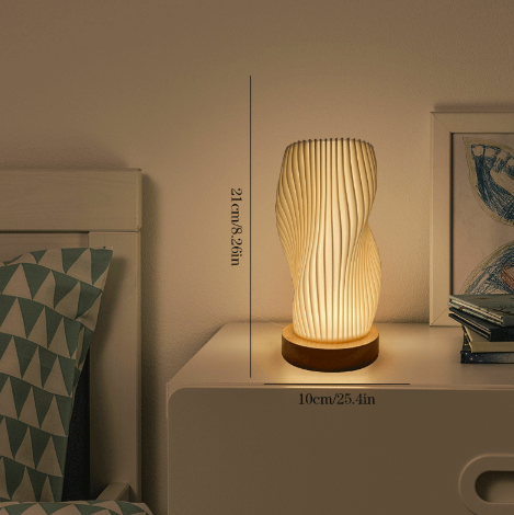 LED Table Lamp with dimmable Wave Shape - Sculptural Lighting