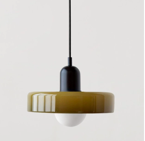 Lampa wisząca – nowoczesna lampa designerska z kolorowego żelaza do jadalni, kuchni lub salonu.