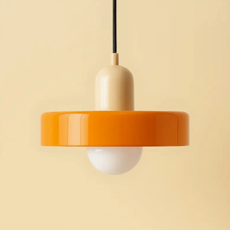 Lampa wisząca – nowoczesna lampa designerska z kolorowego żelaza do jadalni, kuchni lub salonu.