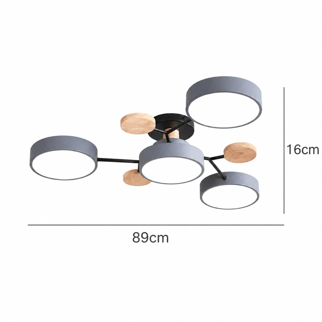 Loftlampe LED Rund Minimalistisk Design – 4/5/6 Kupler