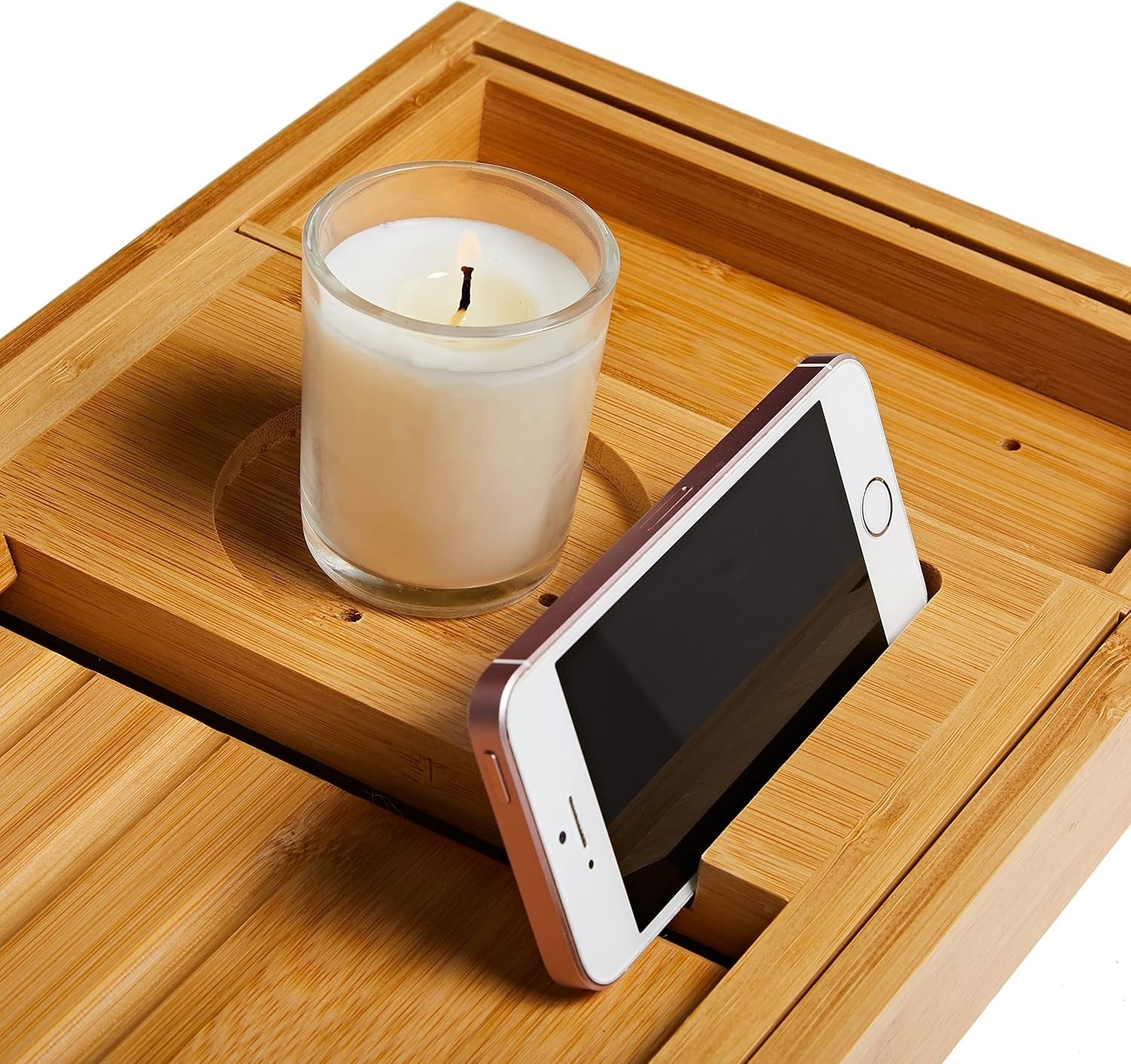 Bamboo Bathtub Caddy – Extendable, Natural Wood for Luxurious Bath Experience at Home