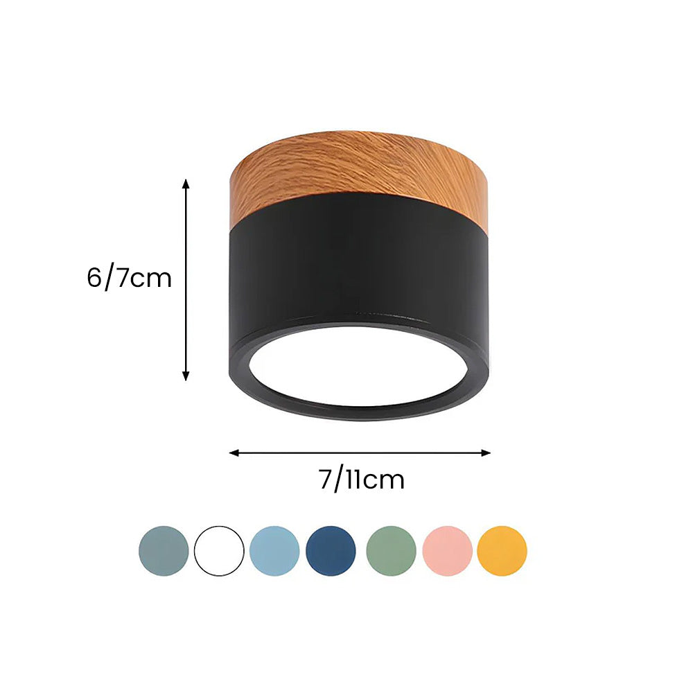 Ceiling Lamp – Aluminum with Wood Accent, Modern Design for the Entryway, Dining Room, or Living Room