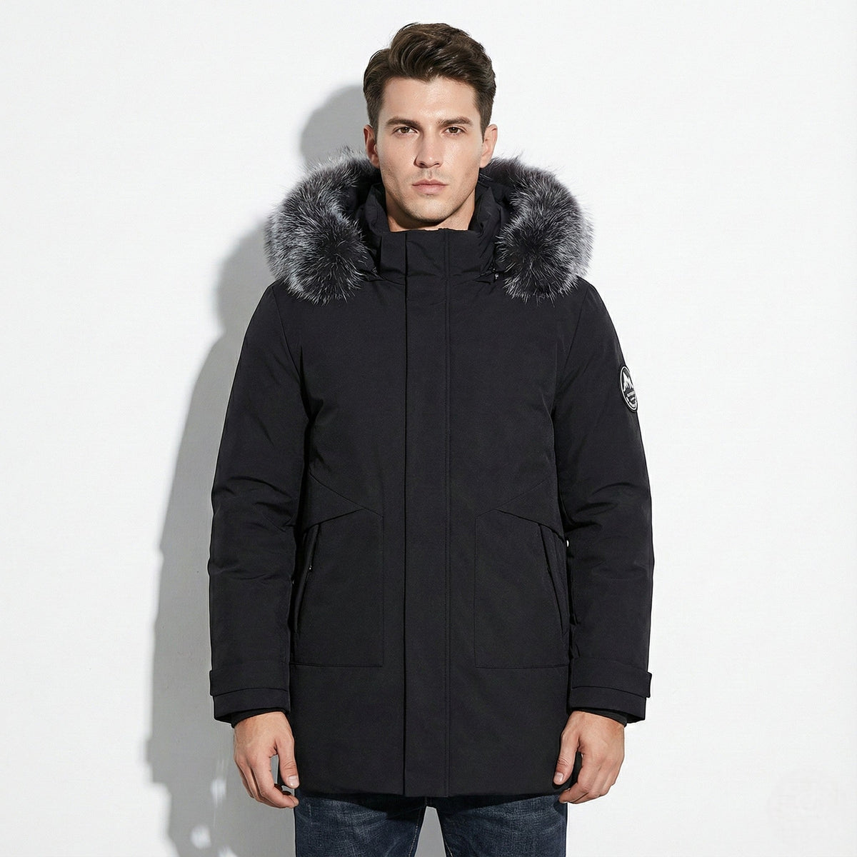 Lukas – Water-Repellent Winter Parka Jacket with Hood - Jackets - Black - Black - Taylor & Bennett