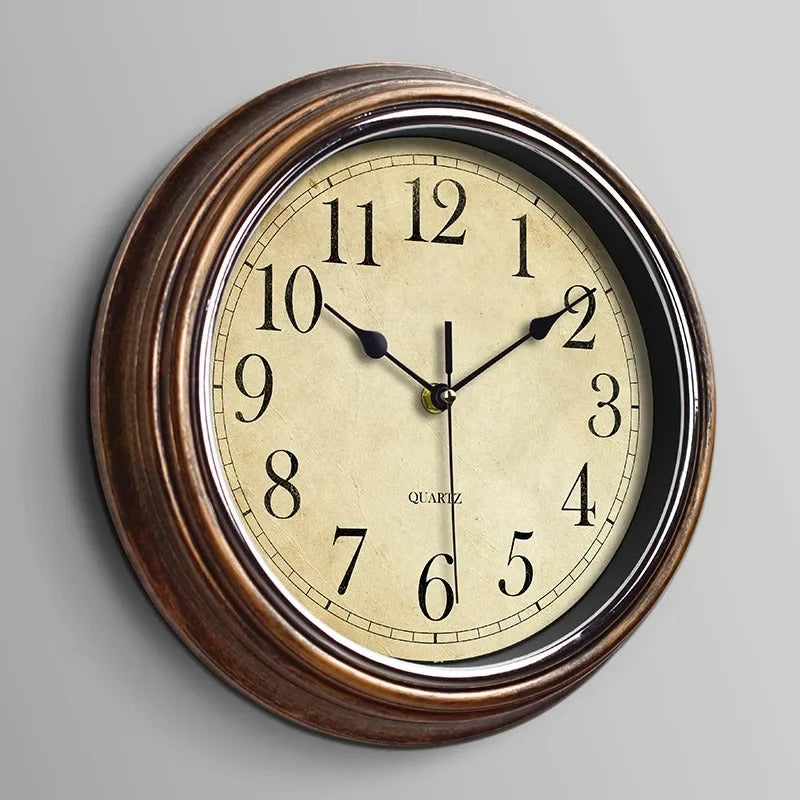 Wall clock – Brown, Timeless Design for Living Room, Kitchen or Office