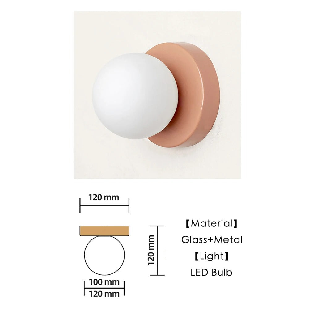 Væglampe Skandinavisk Design med Glaskuppel – Minimalistisk