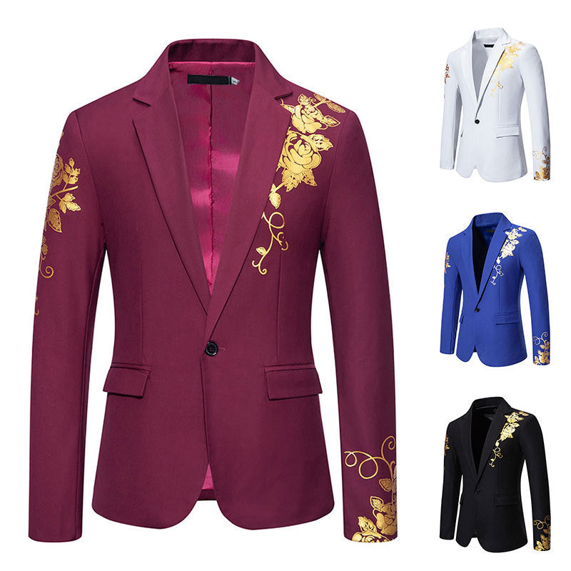 Herre Blazer med Blomsterprint – Slim Fit Jakke