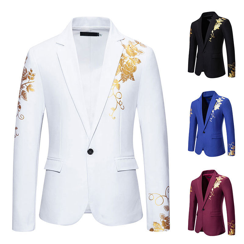 Herre Blazer med Blomsterprint – Slim Fit Jakke