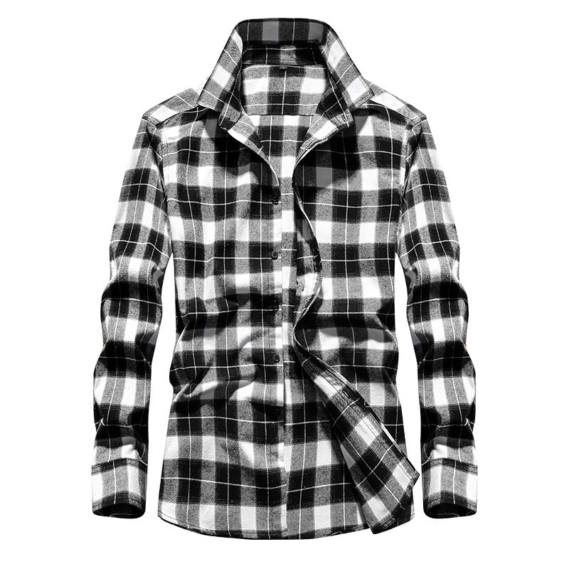 Herre Flannelskjorte i Ternet Design med Kent-krave