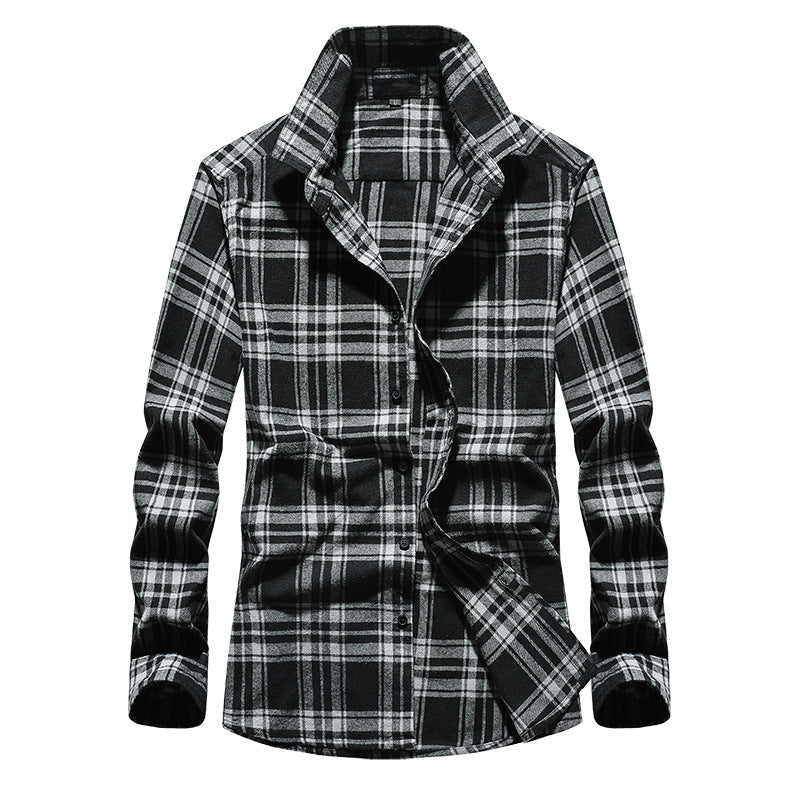 Herre Flannelskjorte i Ternet Design med Kent-krave