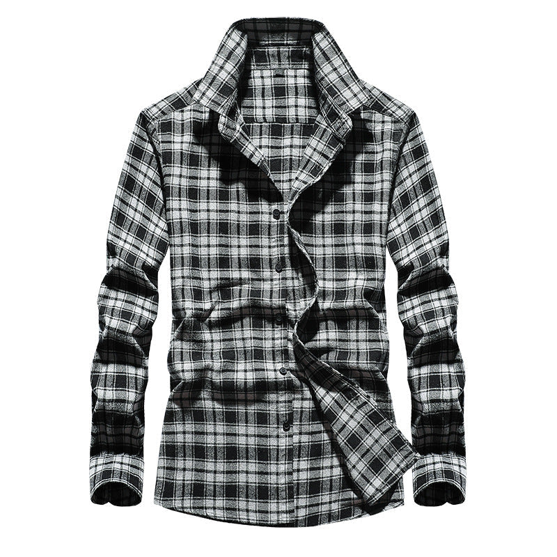 Herre Flannelskjorte i Ternet Design med Kent-krave