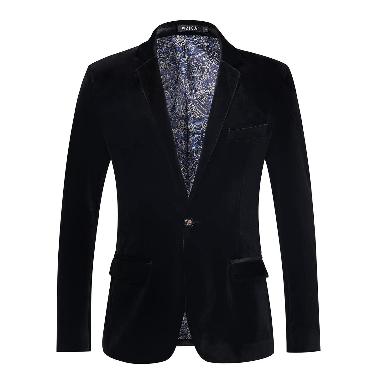 Herre Smoking Jakke i Velour med Satin Revers og Enkelt Knap