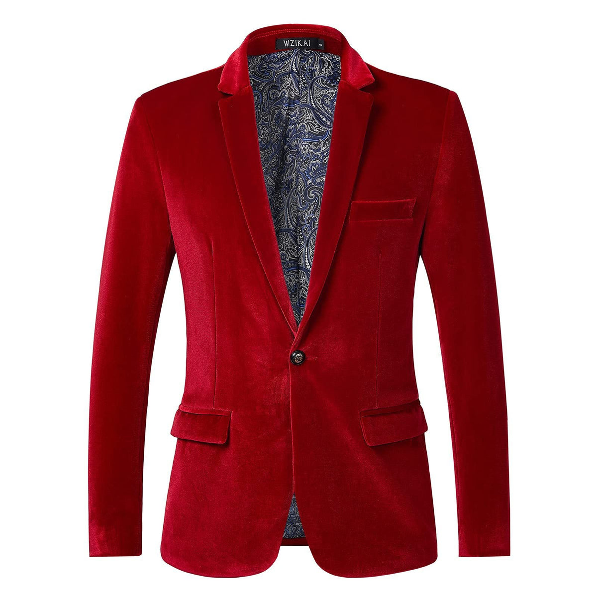 Herre Smoking Jakke i Velour med Satin Revers og Enkelt Knap