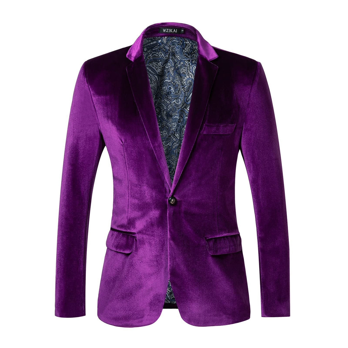 Herre Smoking Jakke i Velour med Satin Revers og Enkelt Knap