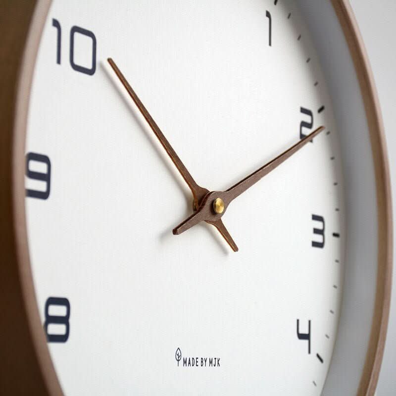 Wooden Wall Clock – Natural Wood, Scandinavian Minimalist Design for the Living Room or Bedroom