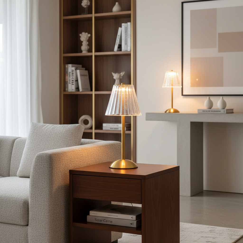 Trådlampe – Vintage Design med Genopladelig LED og Touchbetjening til Stue eller Soveværelse