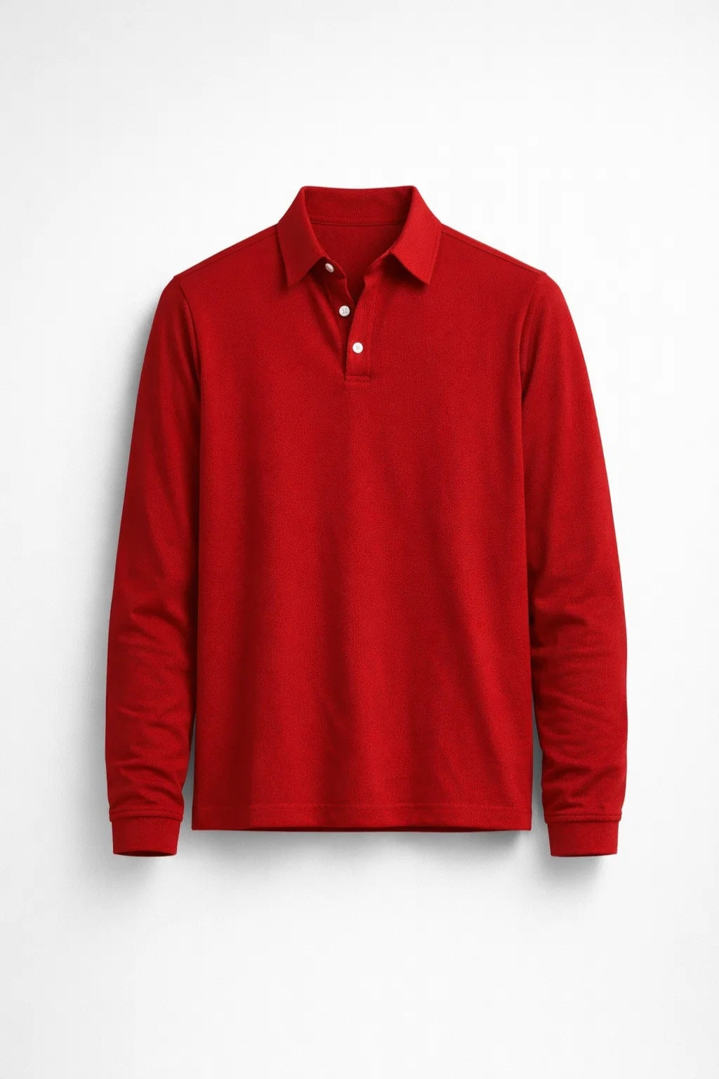 Herre Polo med Lange Ærmer - Klassisk Krave, Slim Fit