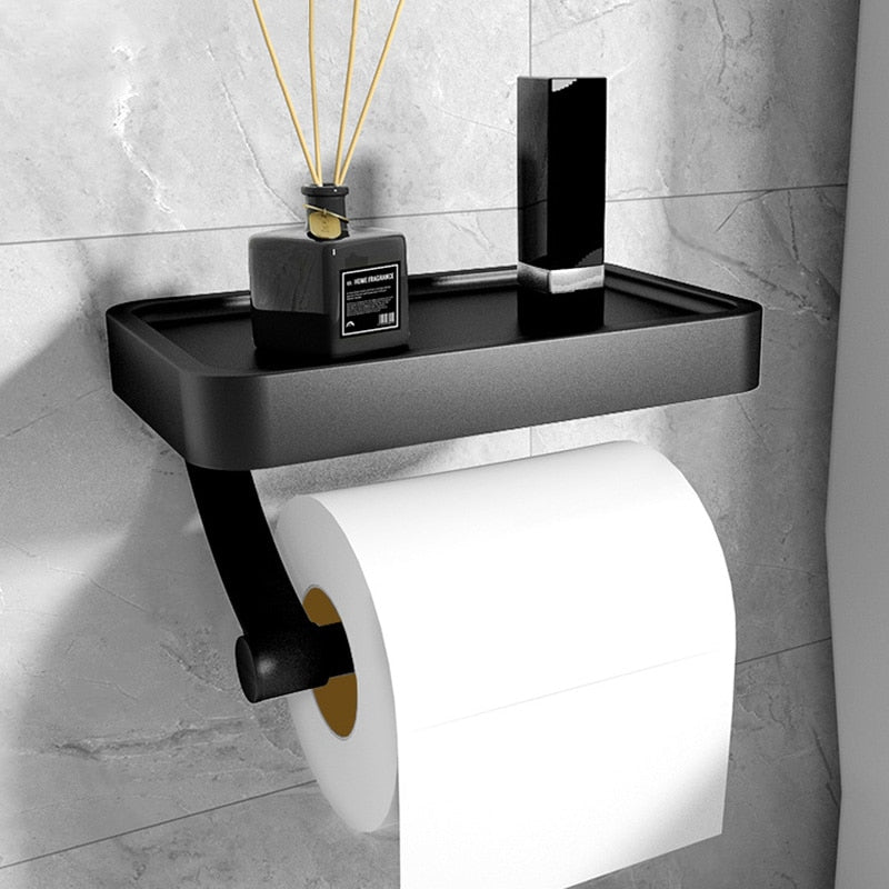 Toiletpapirholder med opbevaringsrum – rustfrit stål, minimalistisk design til badeværelse eller toilet