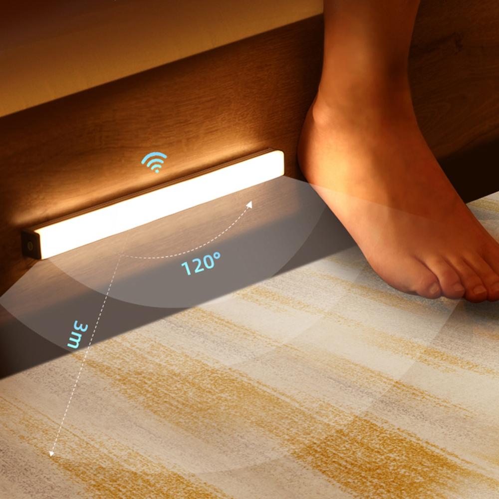 Motion Sensor Lamp – Aluminum, Warm White Light for Cabinets or Hallways