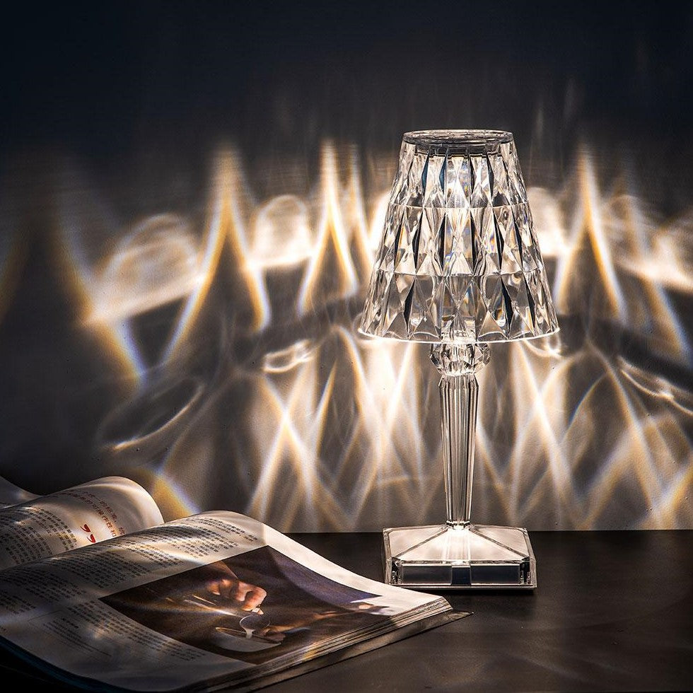 Lámpara de mesa – Acrílico brillante, diseño elegante para el salón o el dormitorio