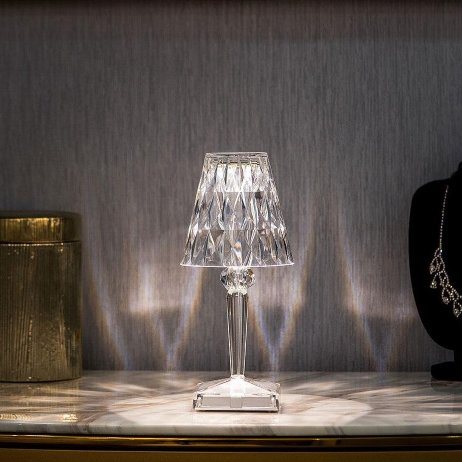 Lámpara de mesa – Acrílico brillante, diseño elegante para el salón o el dormitorio