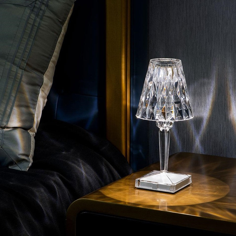 Lámpara de mesa – Acrílico brillante, diseño elegante para el salón o el dormitorio
