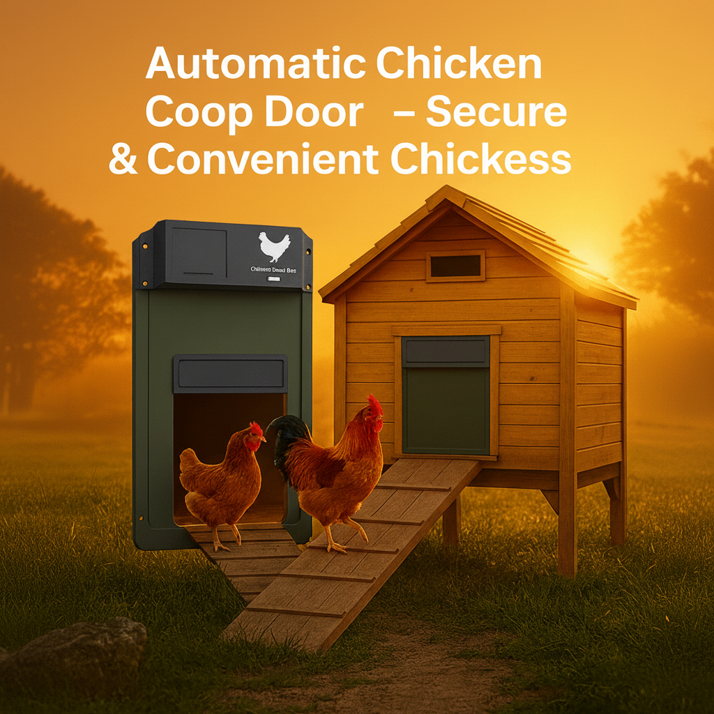 Automatic Chicken Coop Door – Weatherproof, Brown with Light Sensor for Secure Access to the Chicken Coop