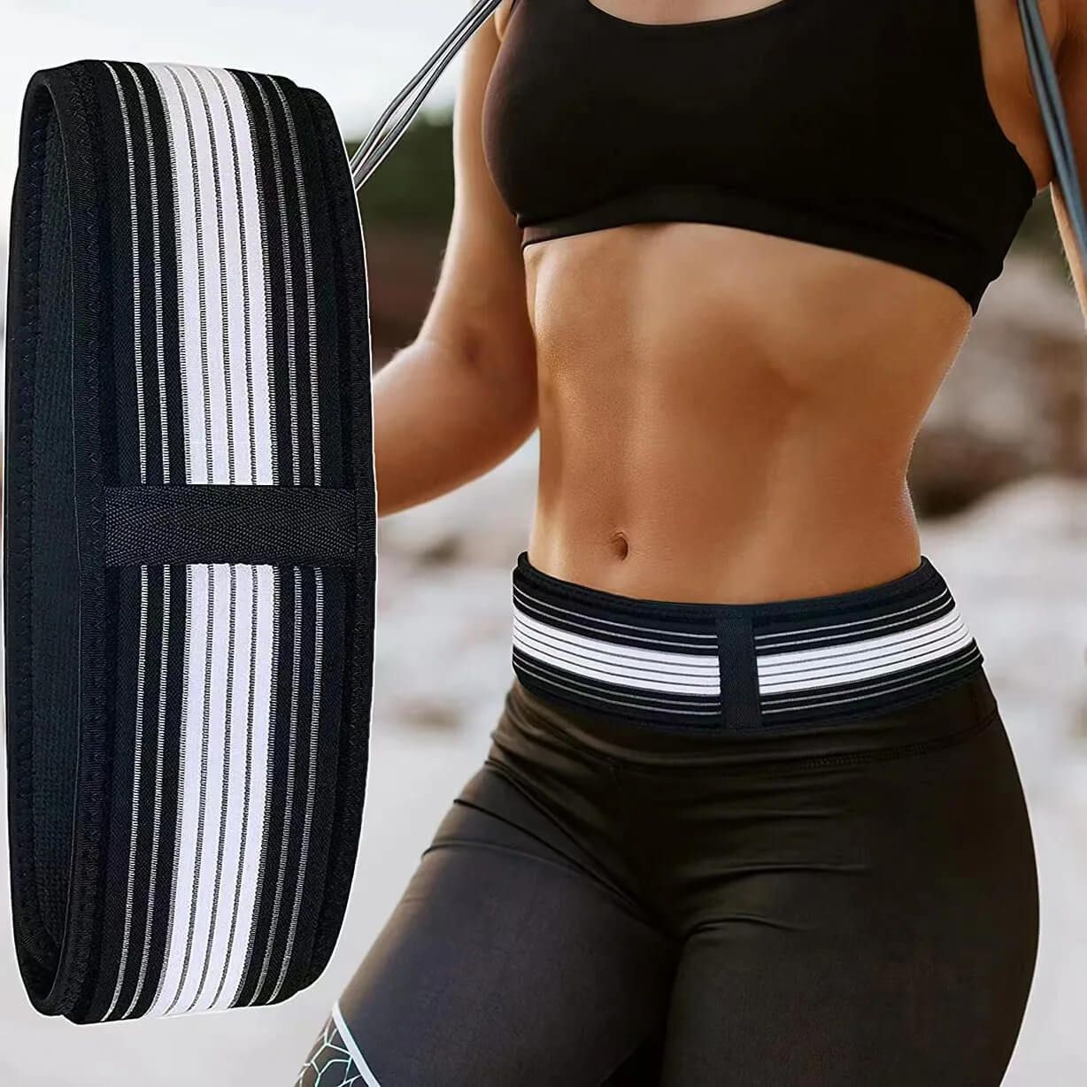 Supportive Back Brace – Black, Breathable Material for Relieving Lower Back Pain and Sciatica at Home or at Work