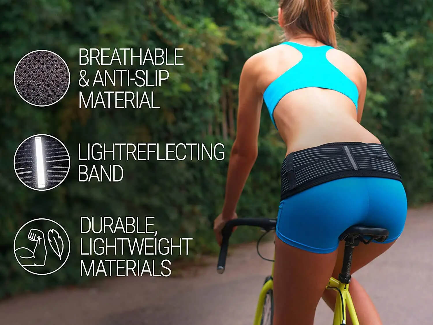 Supportive Back Brace – Black, Breathable Material for Relieving Lower Back Pain and Sciatica at Home or at Work