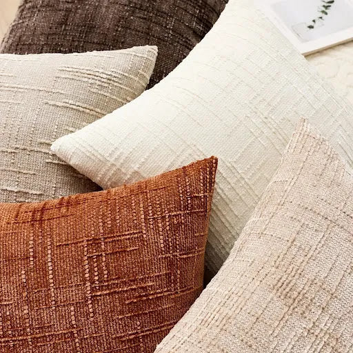Chenille Pillow Cover – Solid Color with Bamboo Texture for Sofa or Bedroom Decoration