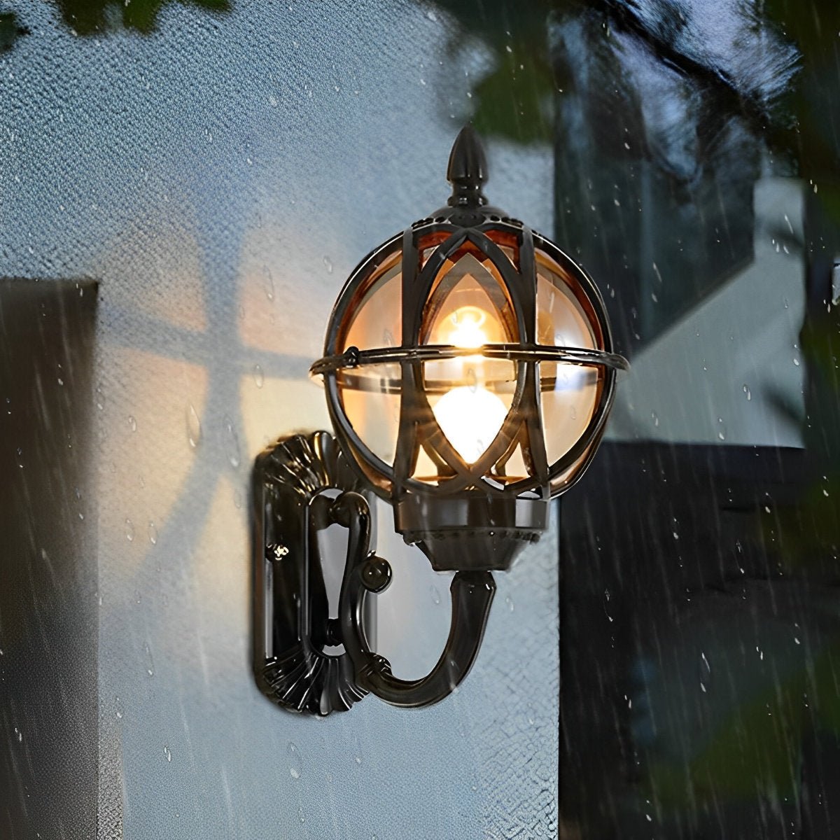 Wall Lamp – Black and Bronze, Retro Aluminum for the Garden, Porch, or Outdoor Wall
