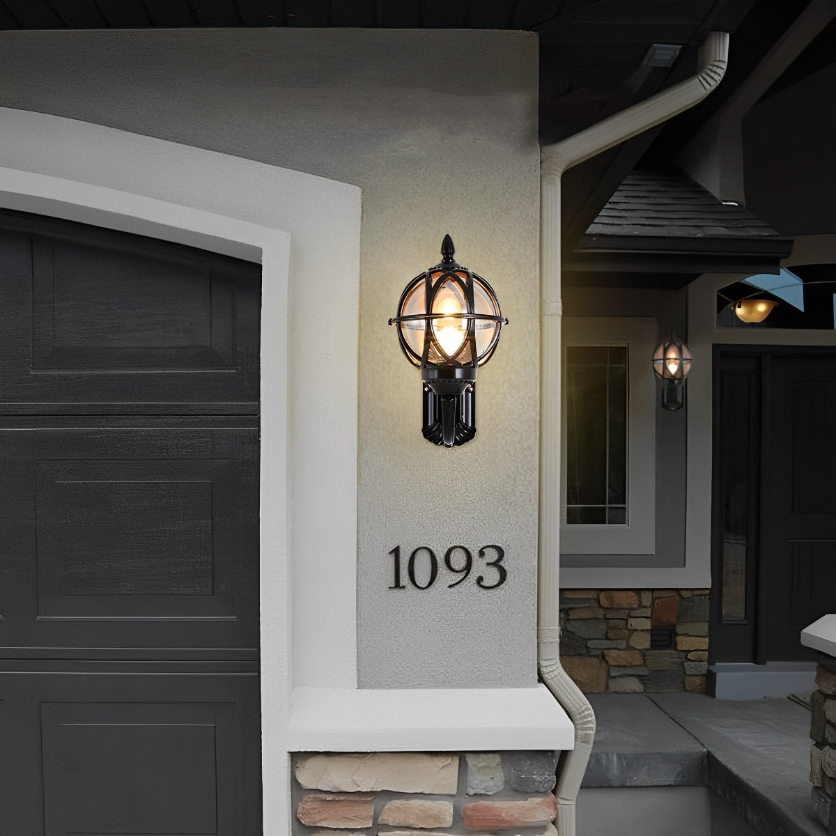 Wall Lamp – Black and Bronze, Retro Aluminum for the Garden, Porch, or Outdoor Wall