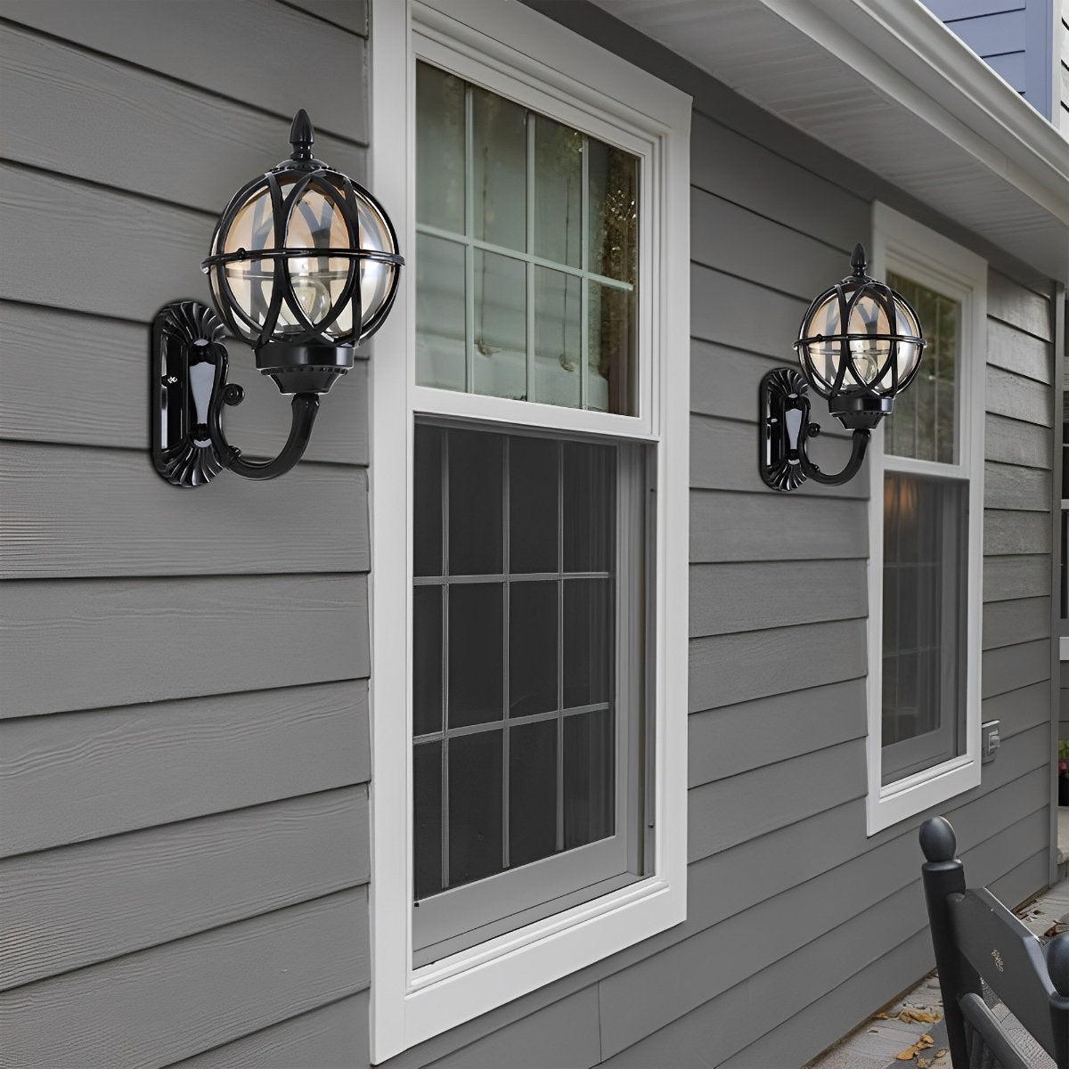 Wall Lamp – Black and Bronze, Retro Aluminum for the Garden, Porch, or Outdoor Wall