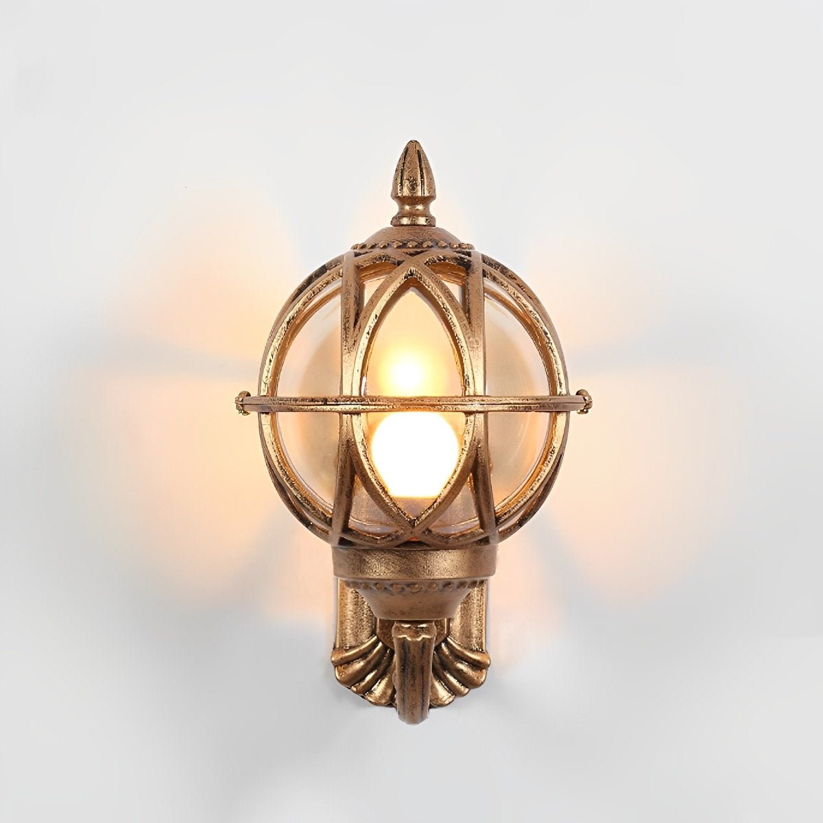 Wall Lamp – Black and Bronze, Retro Aluminum for the Garden, Porch, or Outdoor Wall