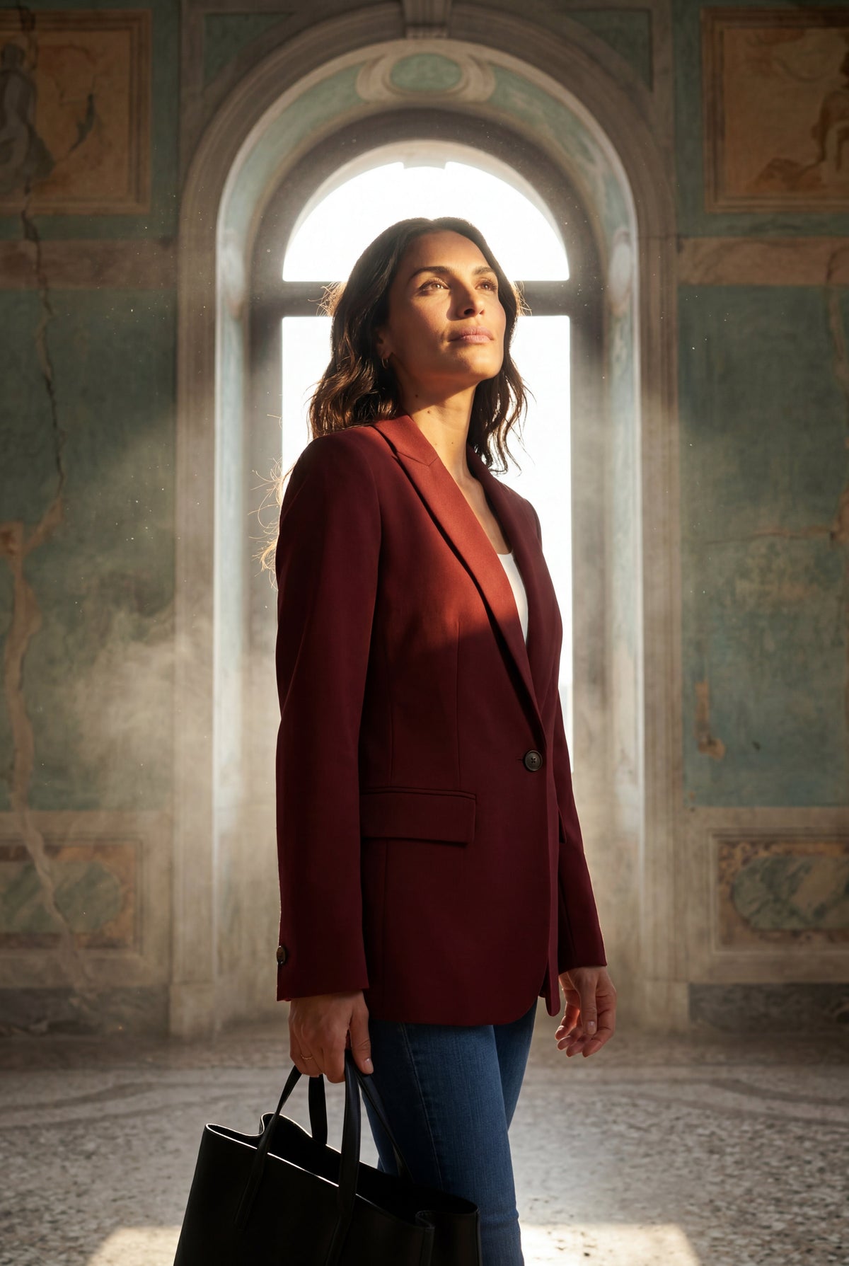 Burgundy Fitted Single-breasted Blazer with Classic Lapel - Blazers - Photo 23