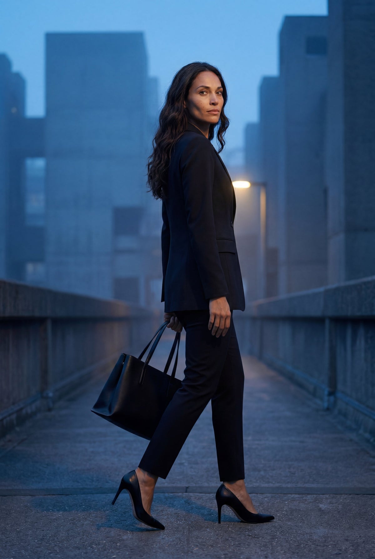 Black Fitted Single-breasted Blazer with Classic Lapel - Blazers - Photo 25