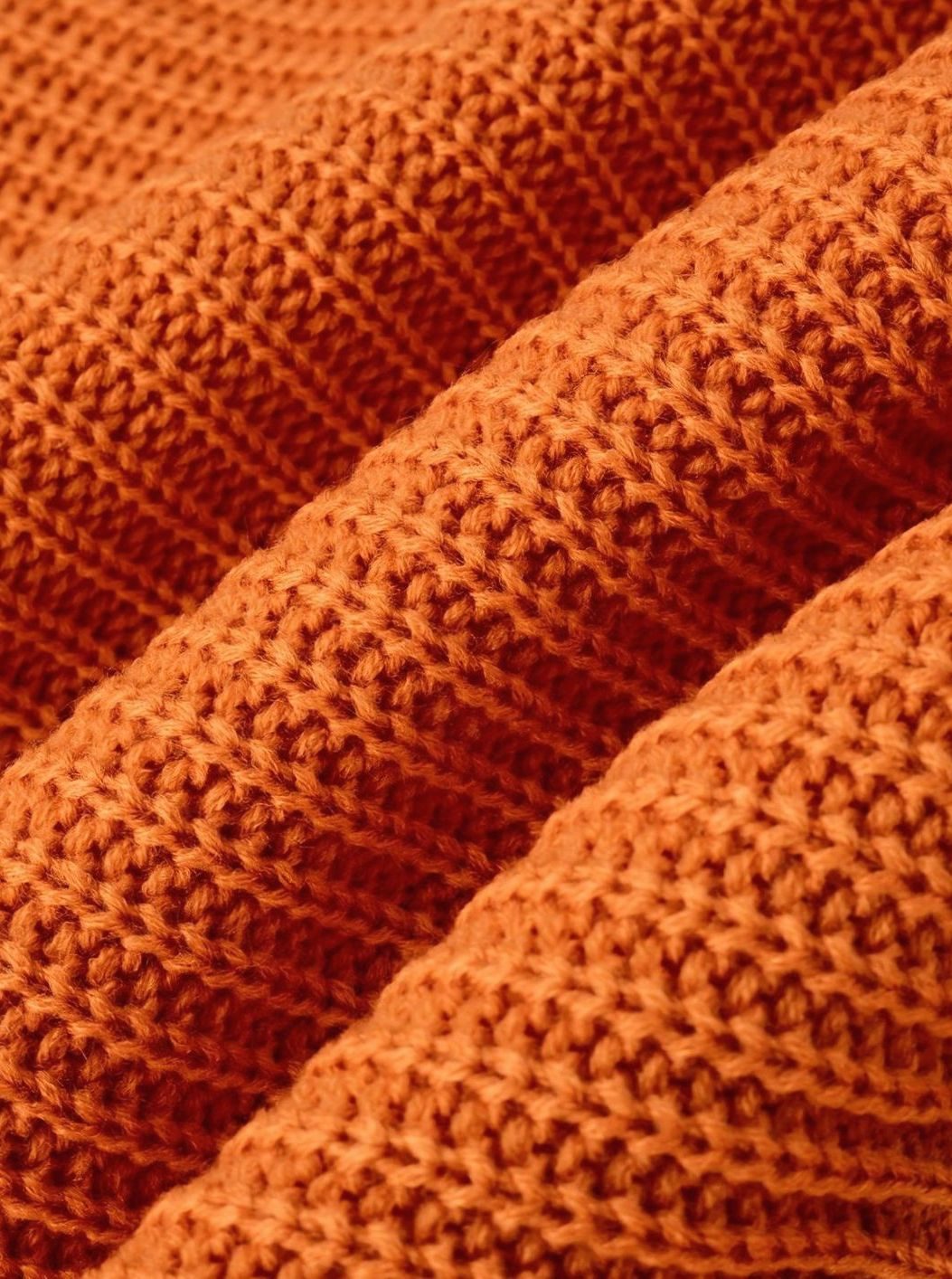 Dame Strikket Sweater Rib med Foldet Krave – Løs Pasform