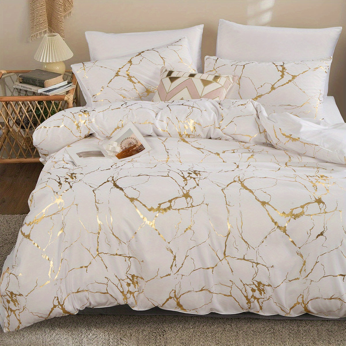 Marble Duvet Cover – Soft and Breathable, Elegant Design for Bedroom Decor