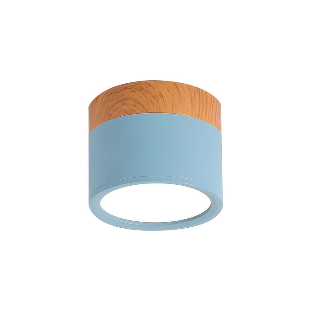 Ceiling Lamp – Aluminum with Wood Accent, Modern Design for the Entryway, Dining Room, or Living Room