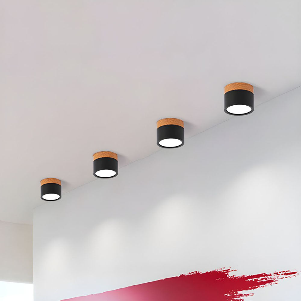 Ceiling Lamp – Aluminum with Wood Accent, Modern Design for the Entryway, Dining Room, or Living Room