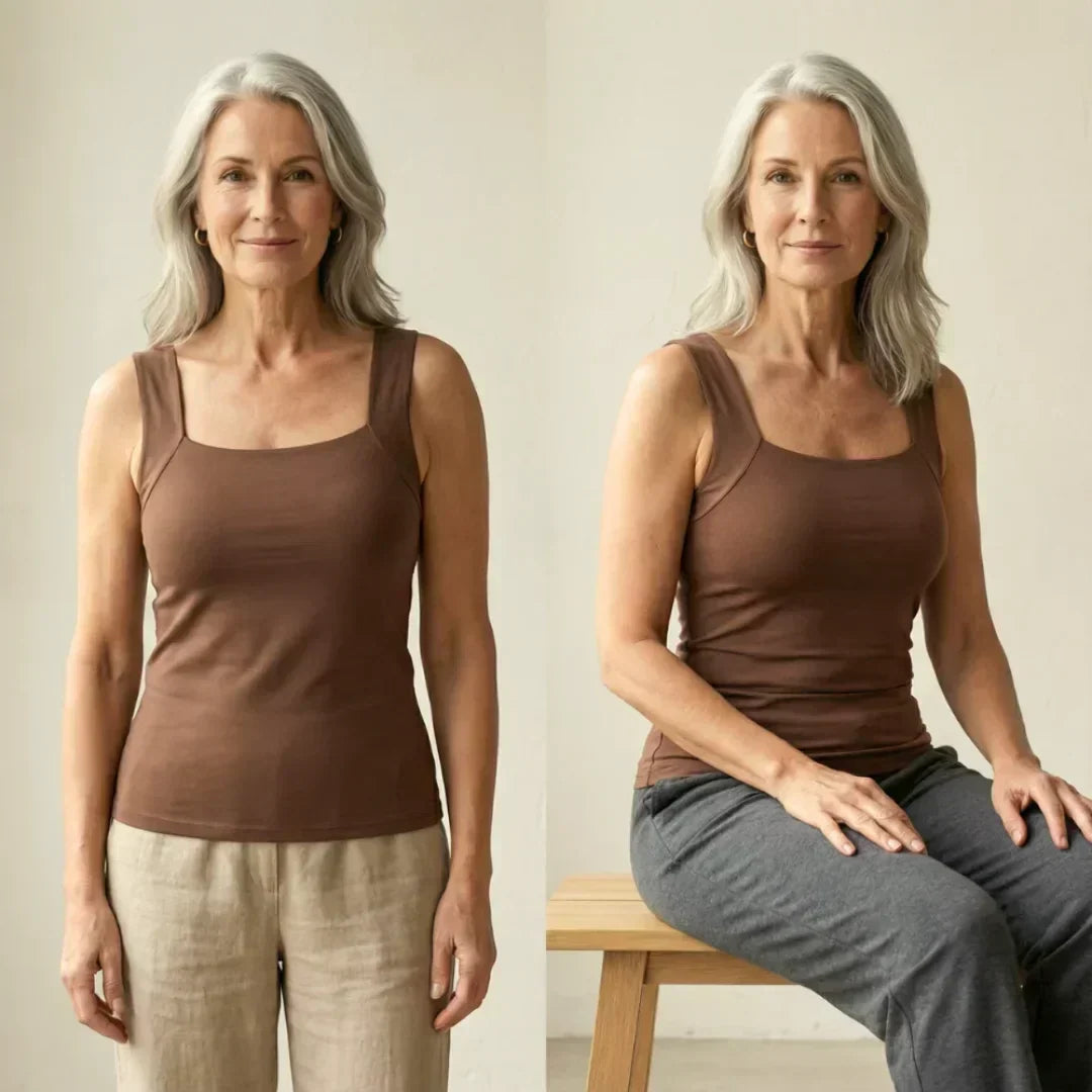 Dame Tanktop med Indbygget Bh - Blødt Jersey