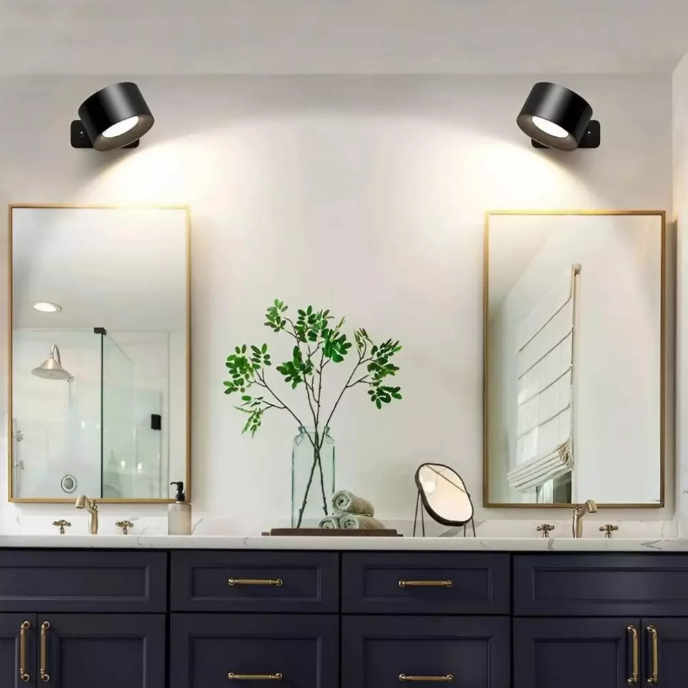 Rechargeable Wall Lamp – Cylindrical Design in White for Bedroom, Living Room or Hallway with Anstäländer