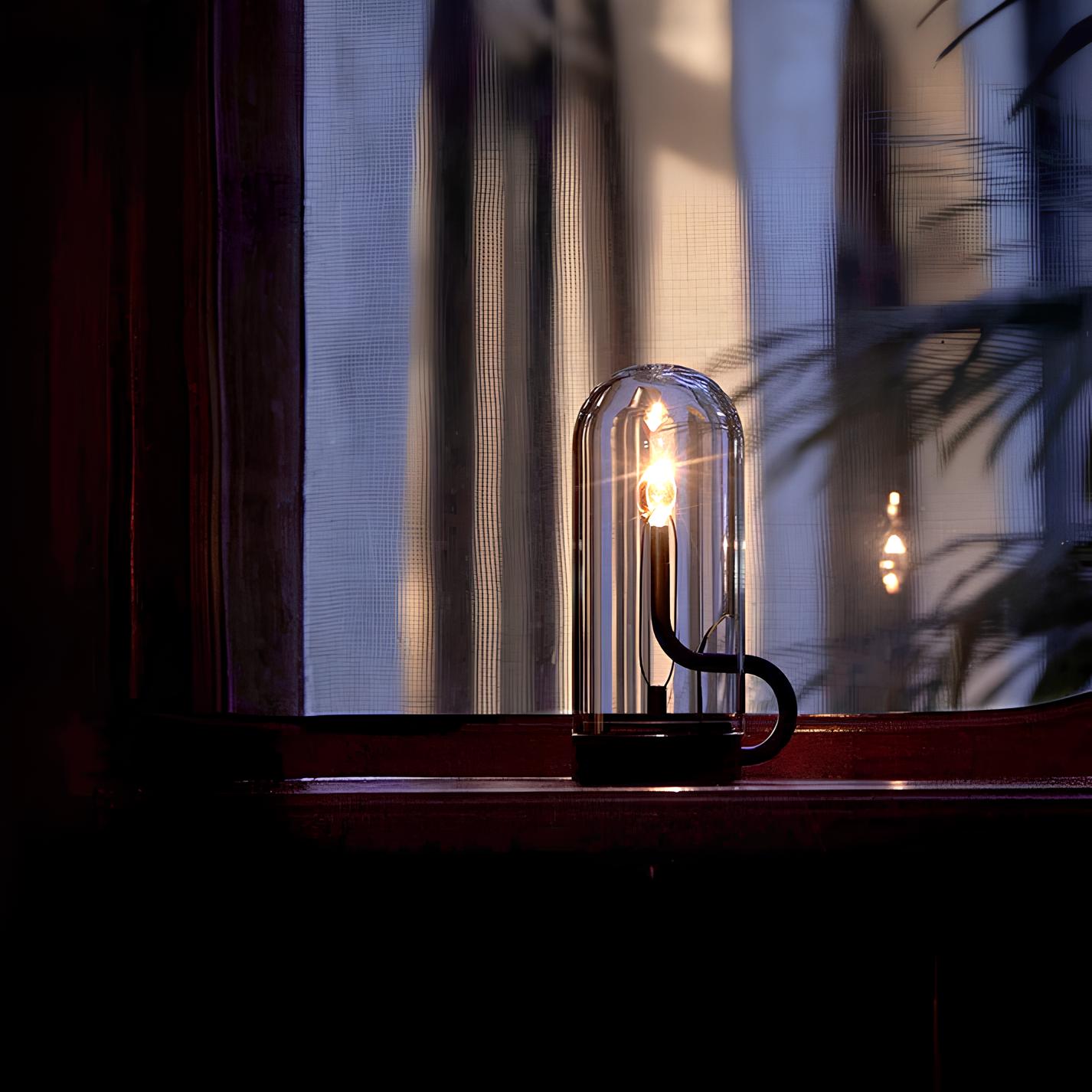 Vintage Pendule Lampe – Glas og Aluminium, Varm Hvid LED Belysning til Stuen eller Haven