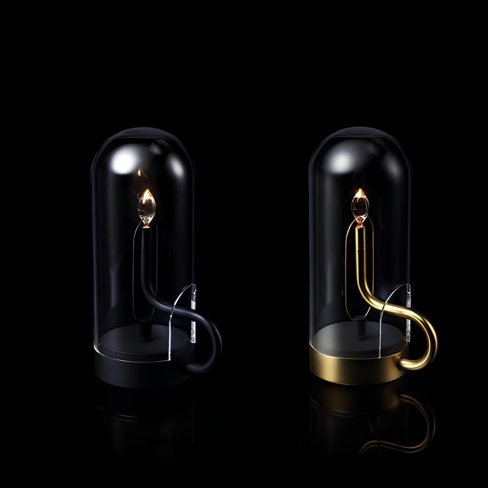 Vintage Pendule Lampe – Glas og Aluminium, Varm Hvid LED Belysning til Stuen eller Haven
