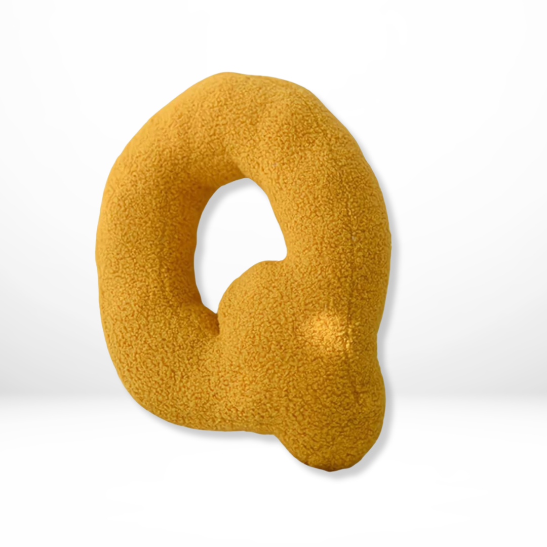 Velvet Seed Pillow with Alphabet Letters – Soft and Playful Decor for the Living Room or Children's Room