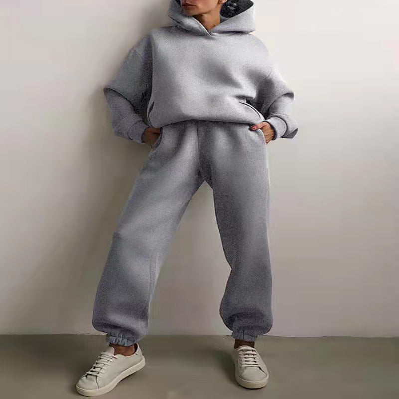 Ladies Oversized 2-Piece Jogging Suit - Hoodie with hood & sweatpants, home suit for loungewear and streetwear