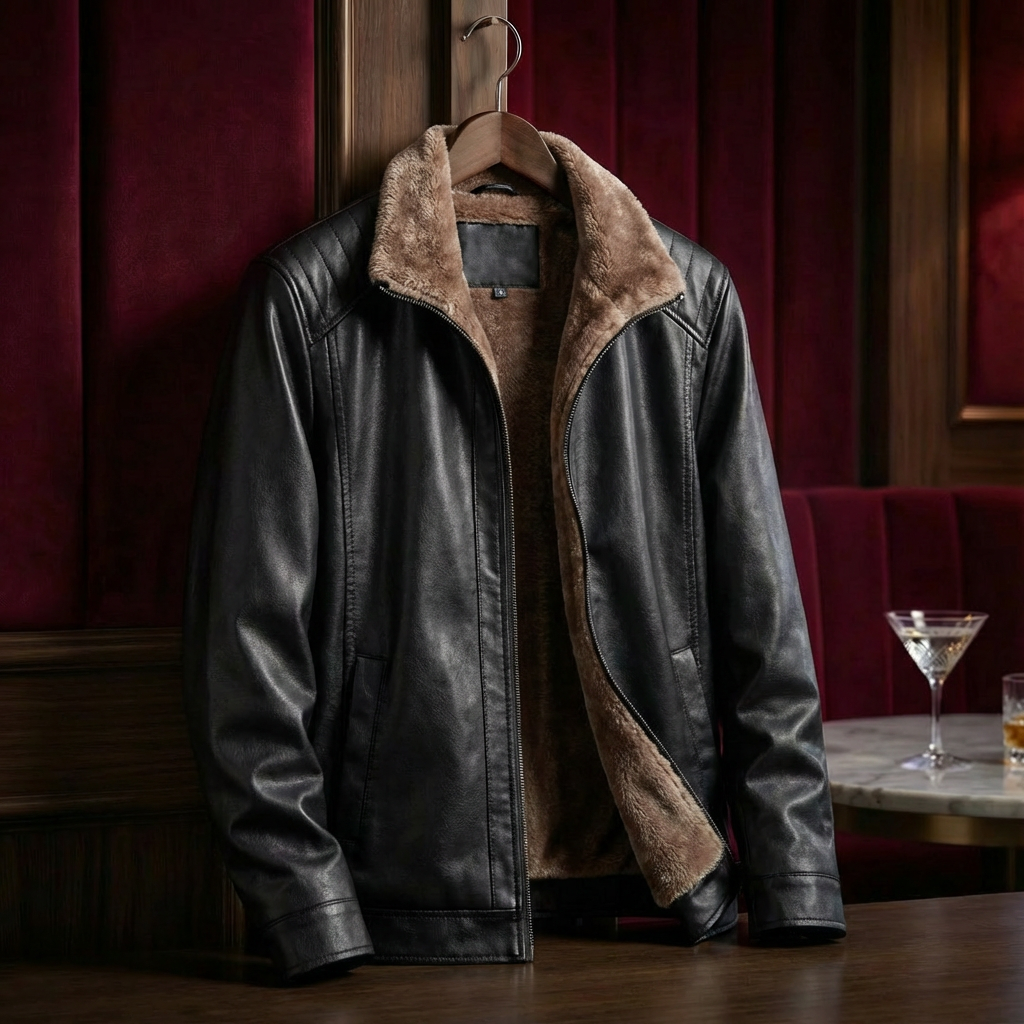 Ravello | Men's Aviator Fur Lined Leather Jacket