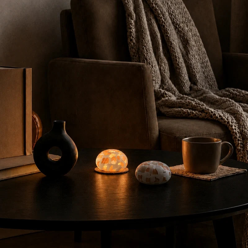Mineral Lampe – Naturlig Stenfarve, Håndlavet Design til Soveværelse eller Stue