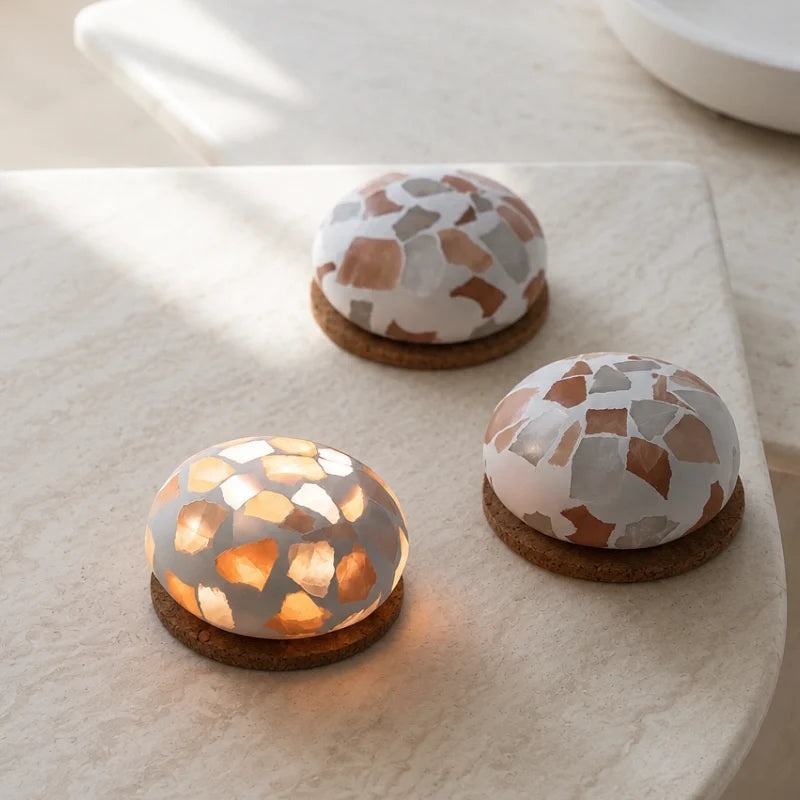Mineral Lampe – Naturlig Stenfarve, Håndlavet Design til Soveværelse eller Stue