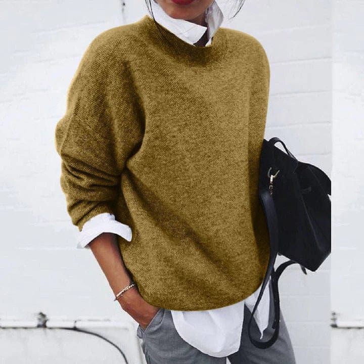 Løstsiddende damejumper med rund hals - behagelig uldjumper til afslappede og smarte outfits