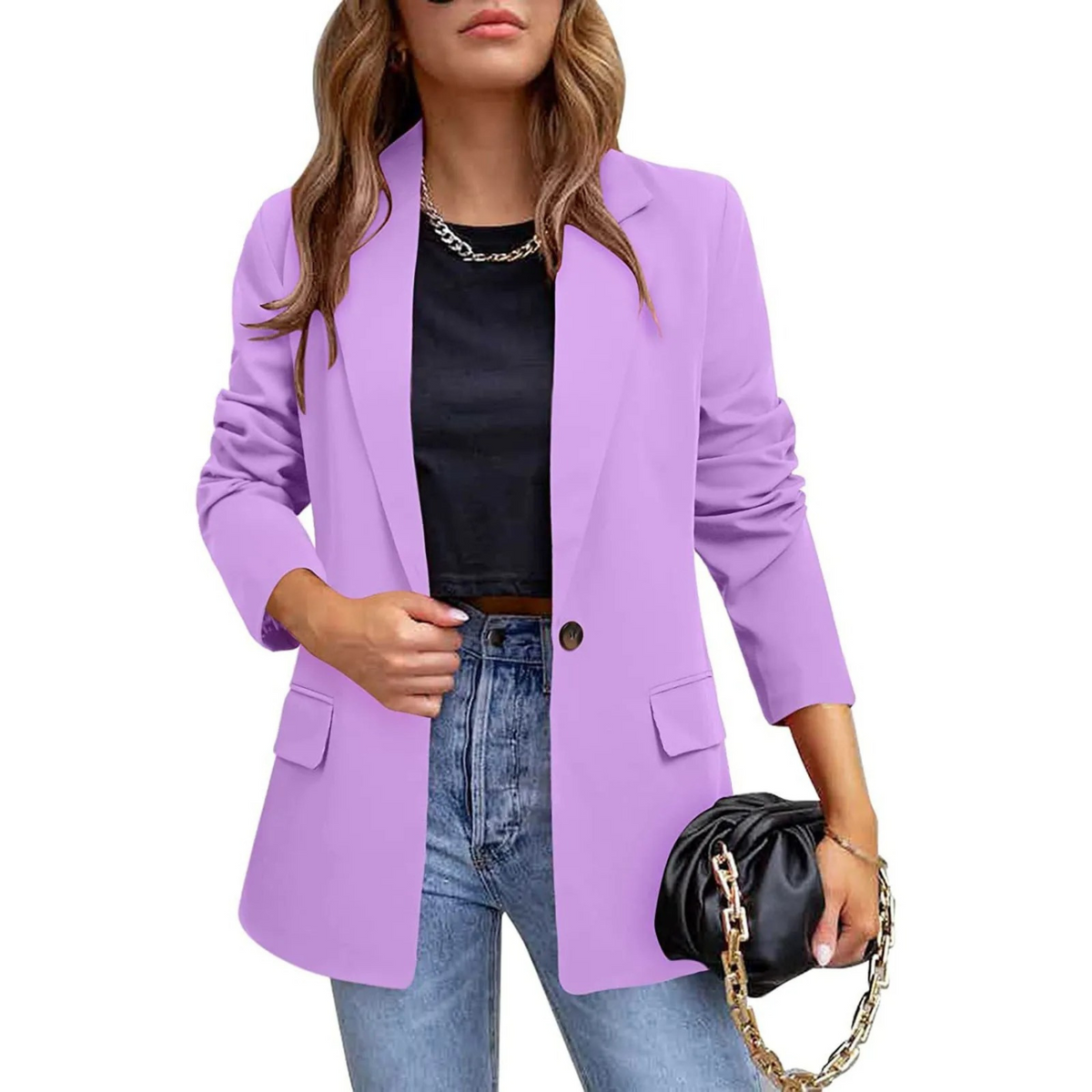 Dame Blazer med Hakrevers – Slim Fit til Kontor